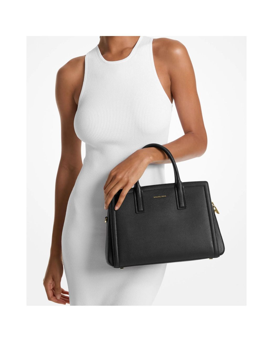 MICHAEL Michael Kors Black Laila Medium Satchel Bag