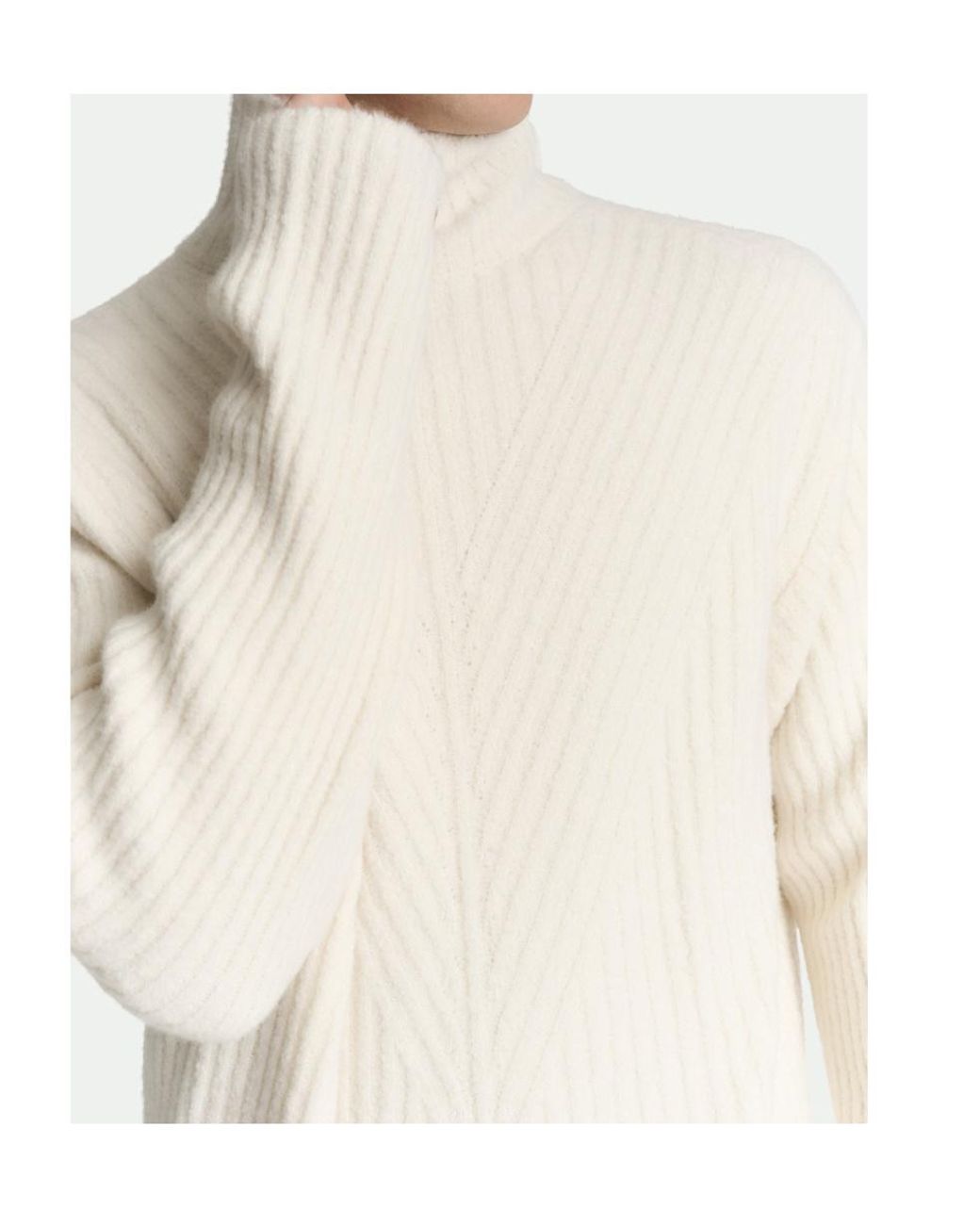 Malo White Ribbed-Knit Cashmere Sweater for men