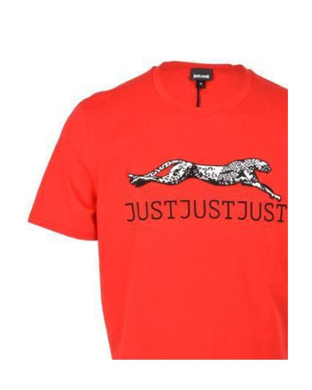 Just Cavalli Red Print Short Sleeve T-Shirt for men