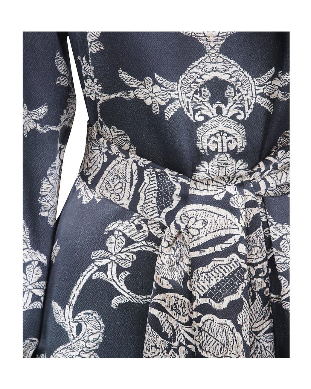 Pierre Louis Mascia Blue Floral-Print Silk-Satin Midi Dress