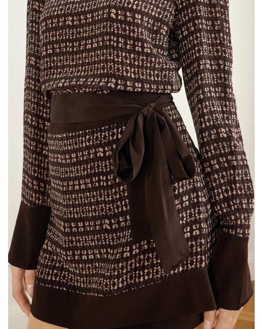 Sir Brown Long-Sleeved Dress