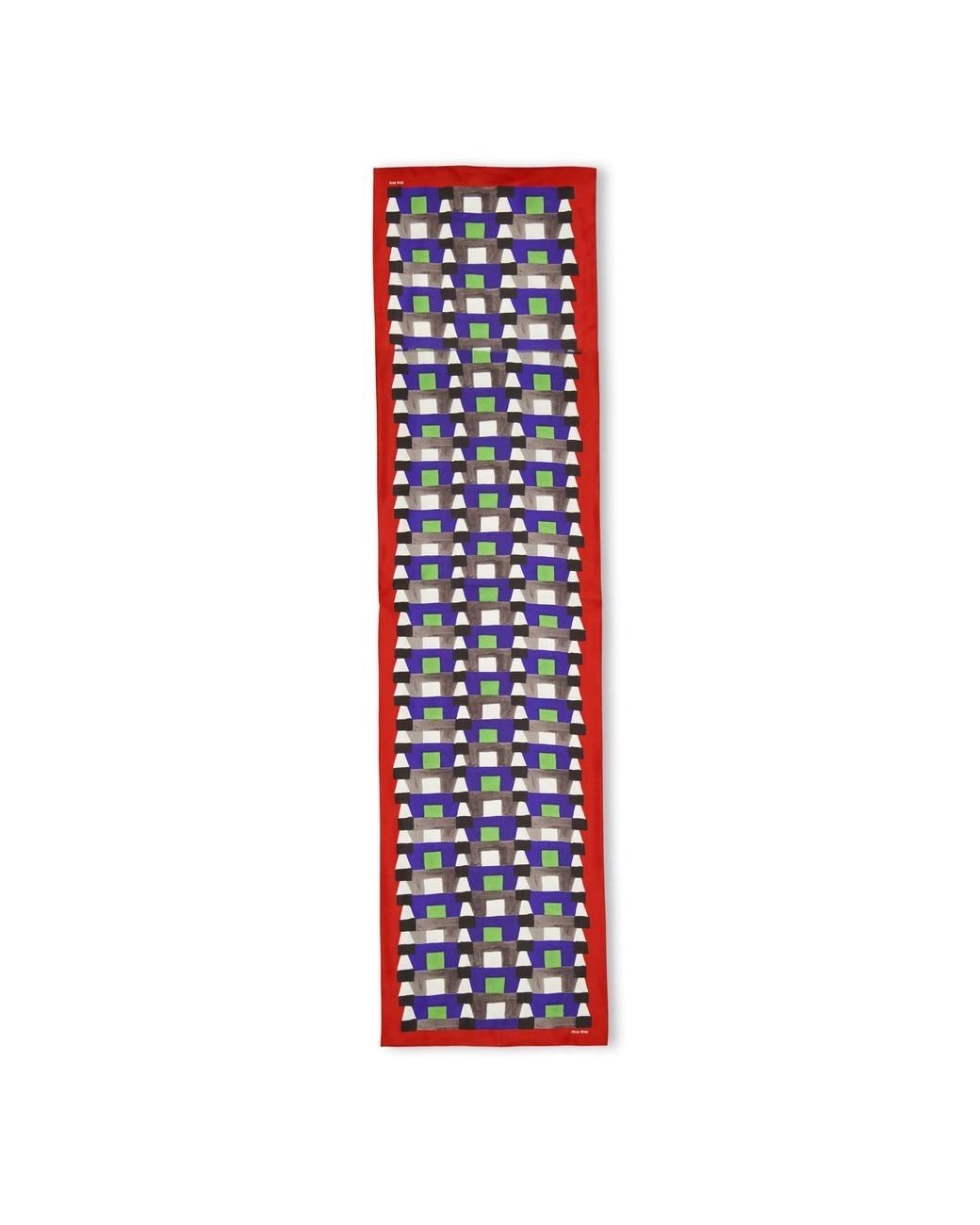 Miu Miu White Printed Silk Scarf