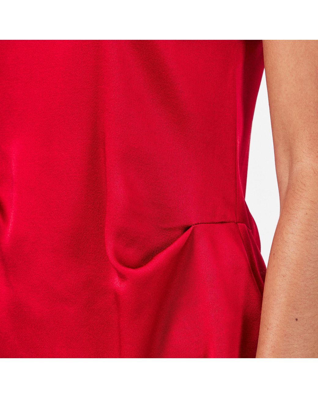 Victoria Beckham Red Satin Shortsleeve Top