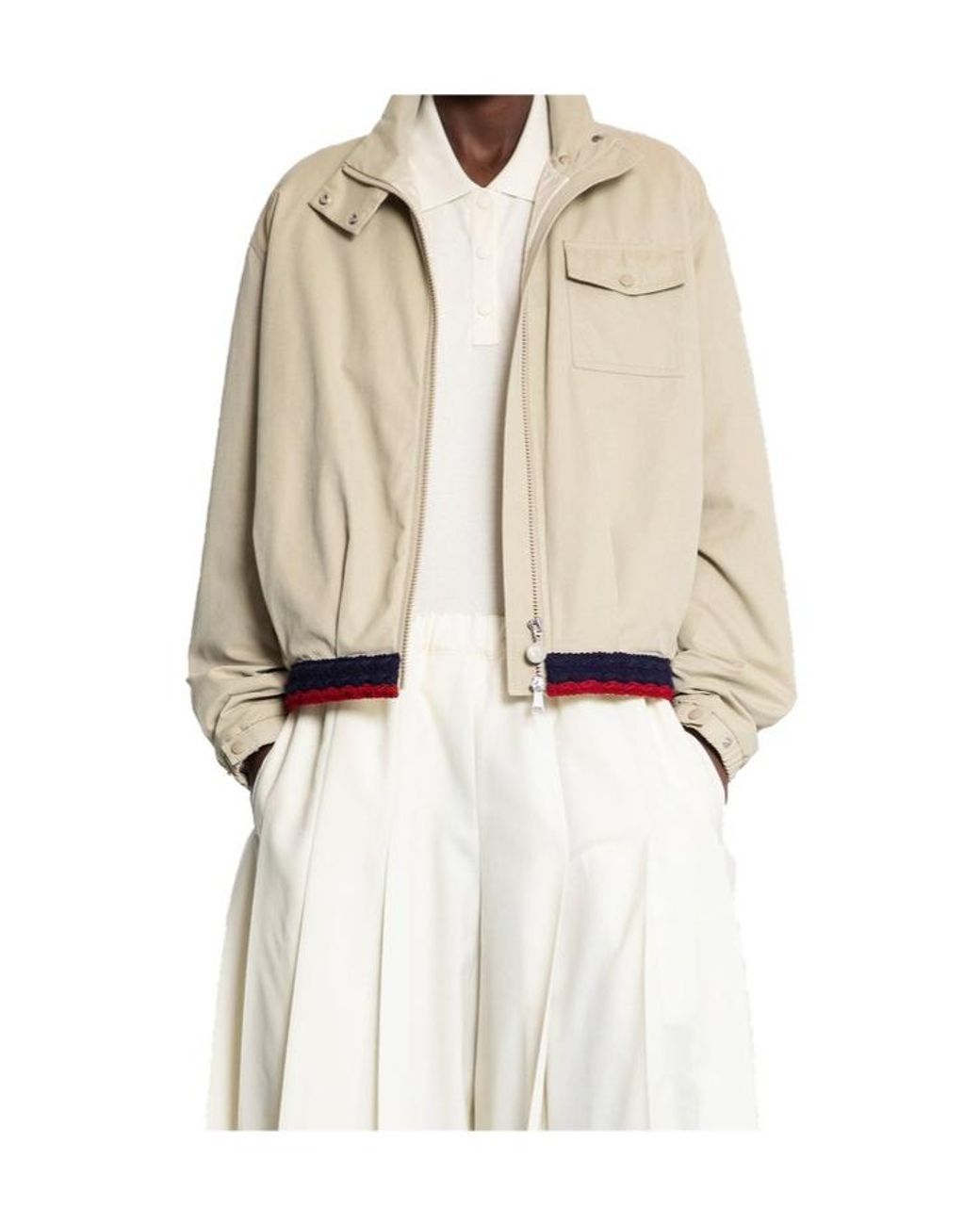 Moncler Natural Long-Sleeved Casual Jacket