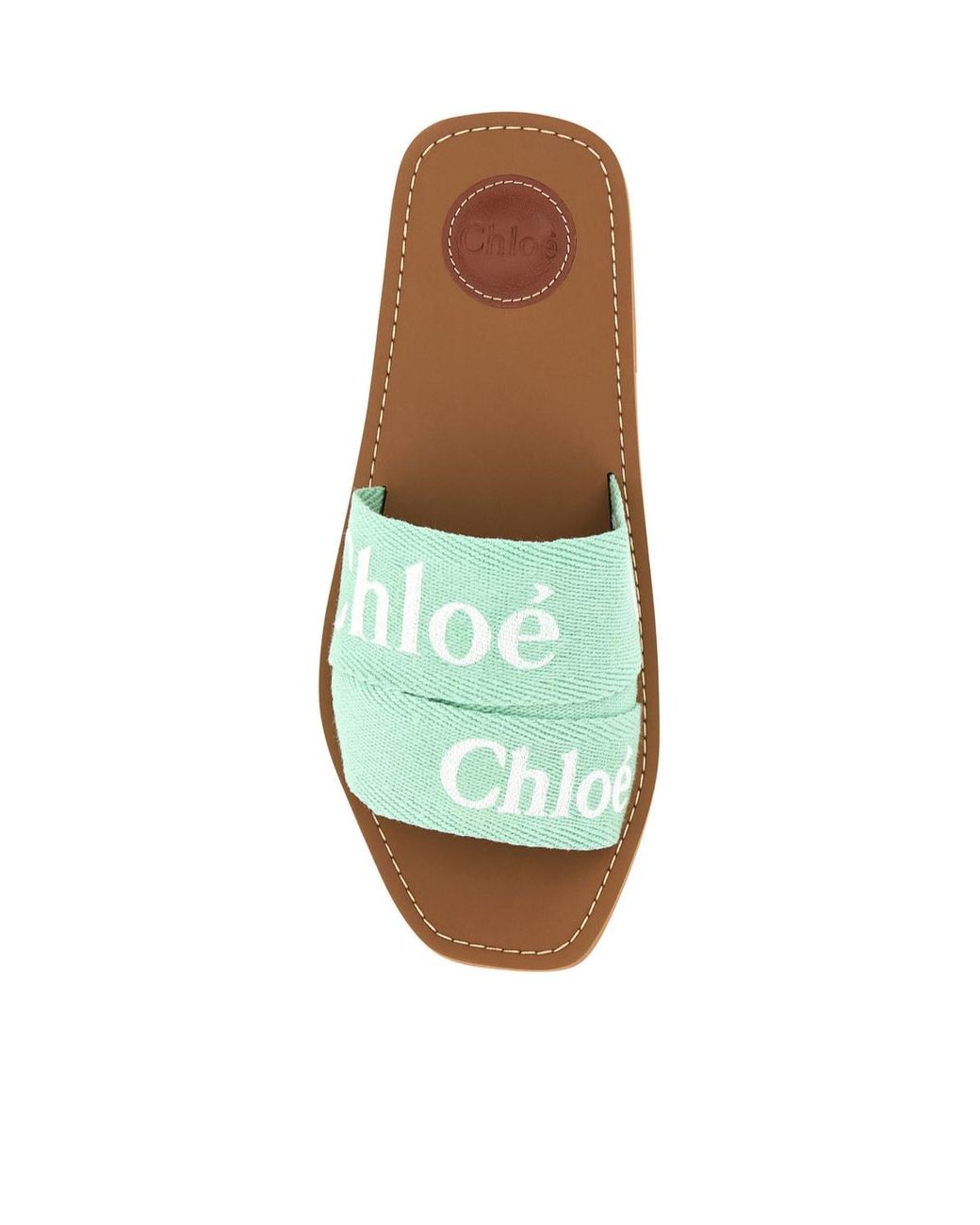 Chloé Green Chloé Woody Flat Sandals