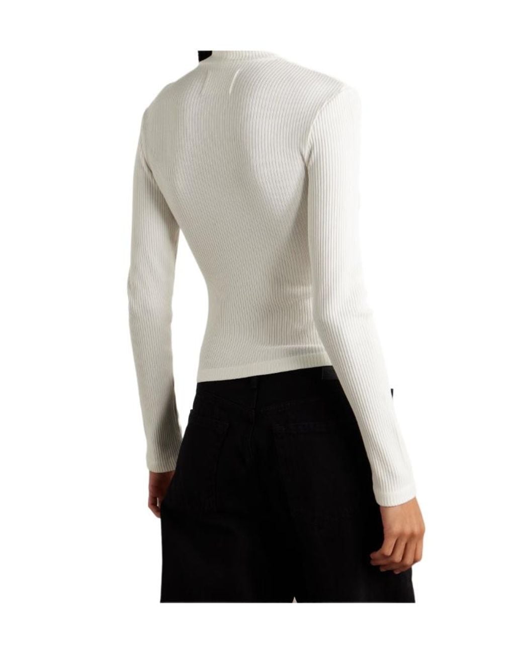 Citizens of Humanity White Caradene Ribbed Turtleneck Sweater