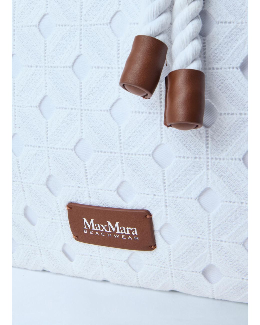 Max Mara Blue Arte Logo Patch Tote Bag