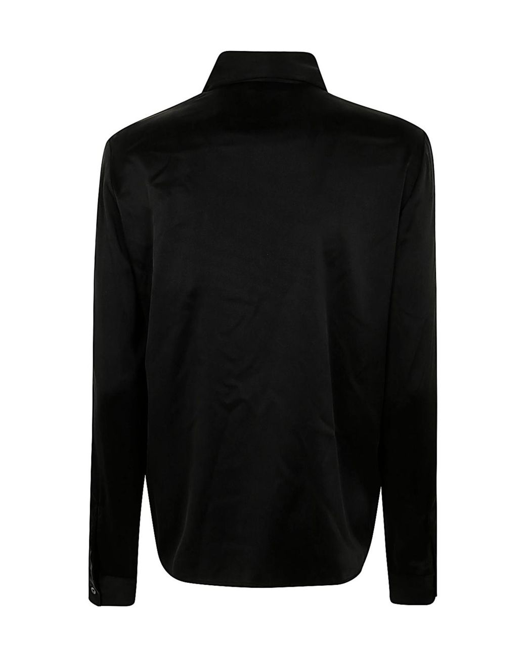 P.A.R.O.S.H. Black Silk Shirt With Ribbon