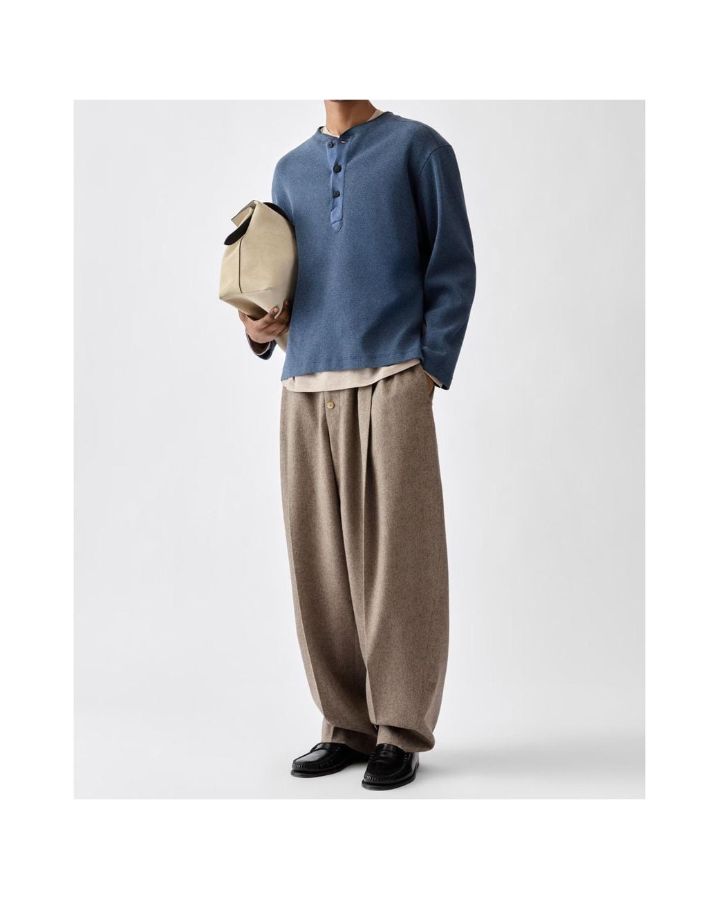 Jacquemus Blue Button Detailed Knit Top for men