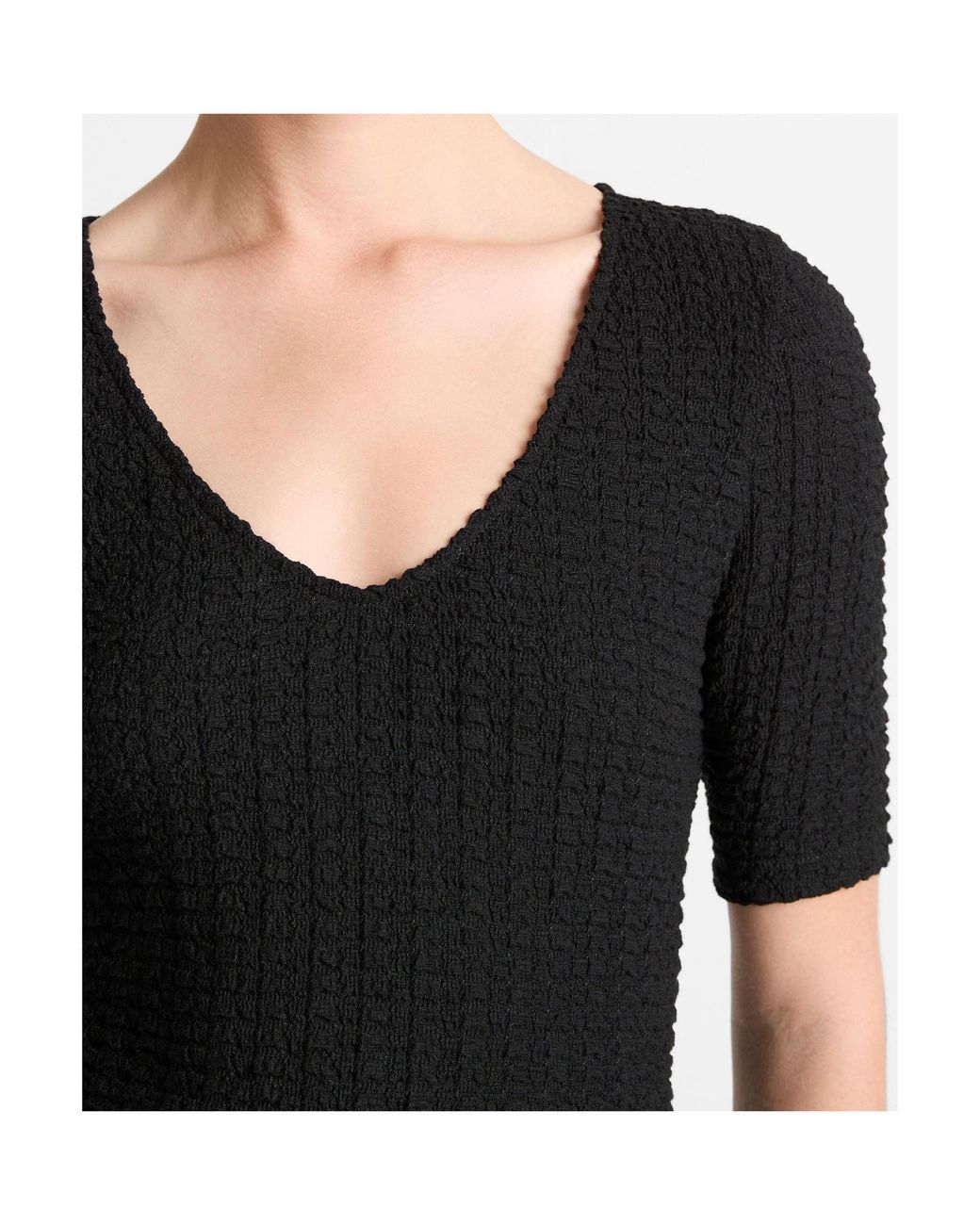 Vince Black Short Sleeved V-Neck T-Shirt