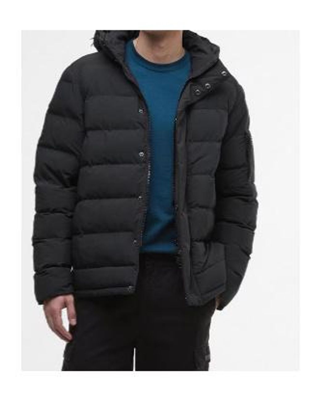 Barbour Blue Long-Sleeved Hooded Cotton Jacket for men
