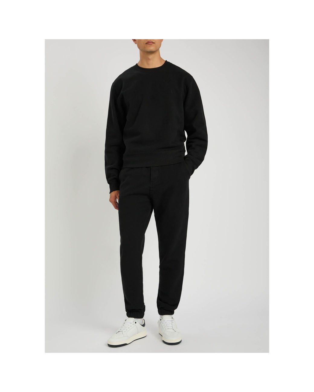 Saint Laurent Black Simple Cotton Sportswear Pants for men