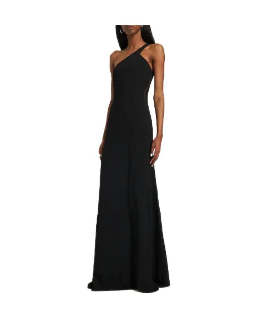 Stella McCartney Black Single Shoulder Crepe Long Dress
