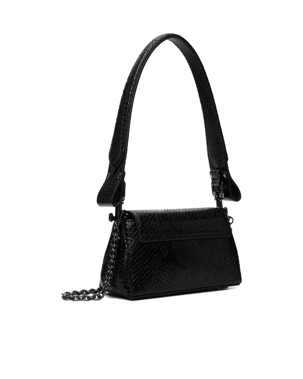 Vivienne Westwood Black Embossed Flap Shoulder Bag