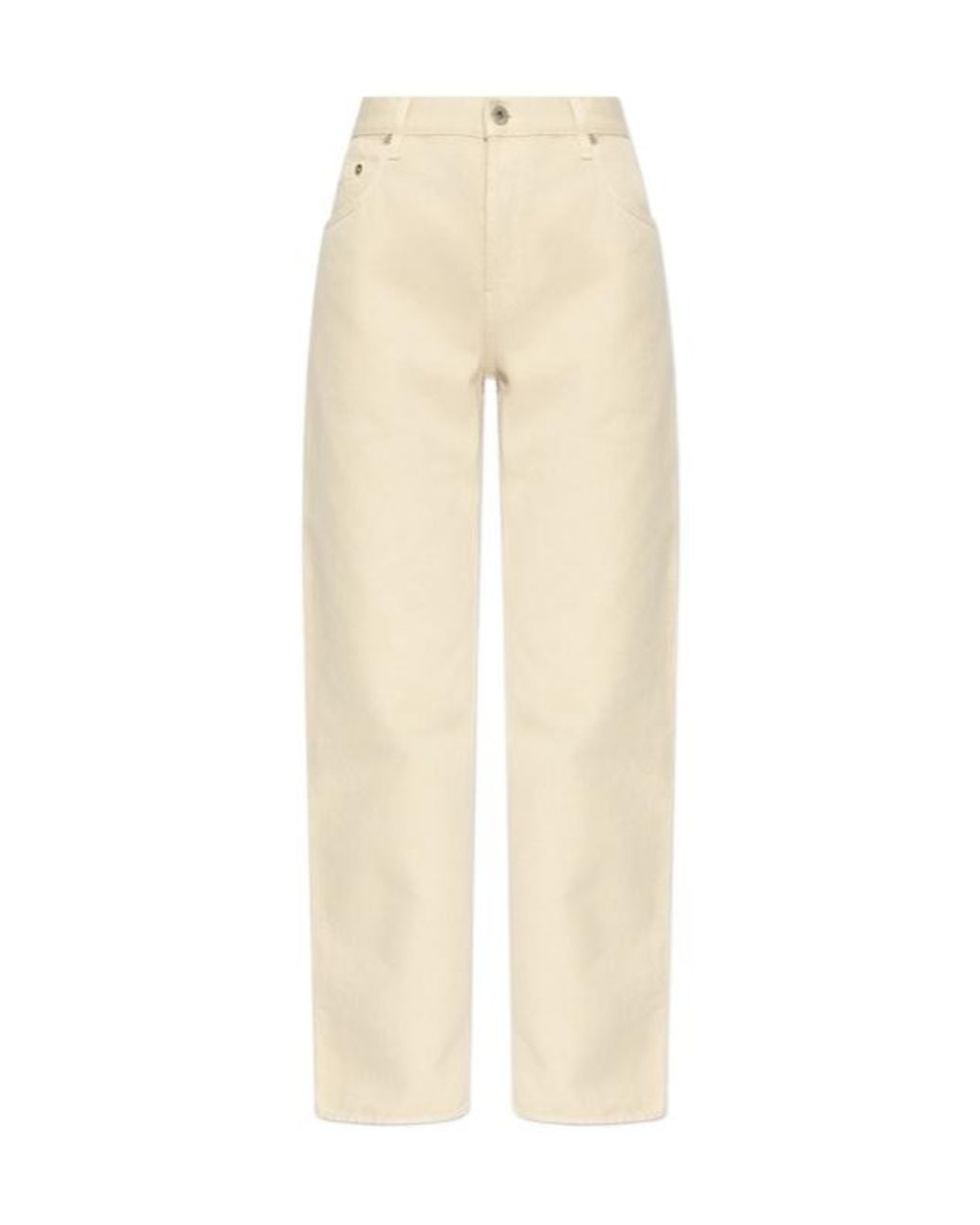 Burberry Natural Logo Patch Straight-Leg Trousers