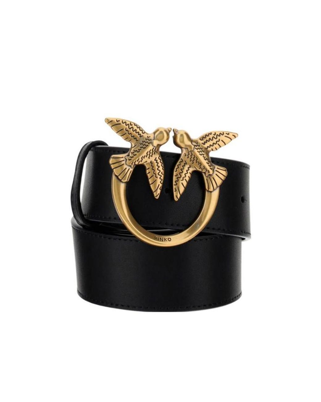 Pinko Black Logo Belt