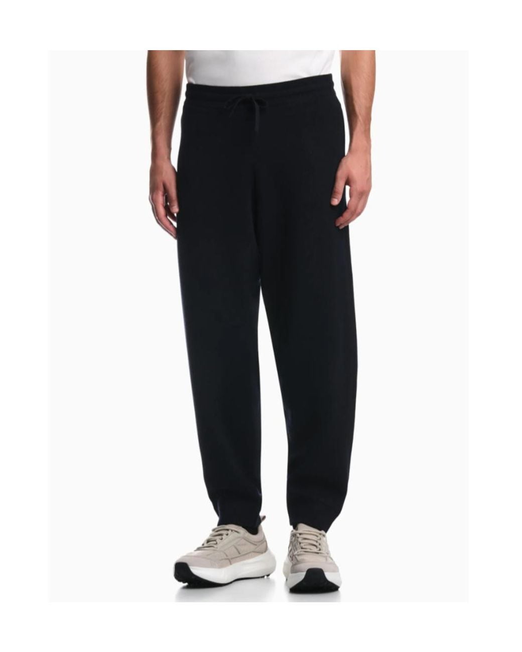 Emporio Armani Blue Drawstring Logo Pants for men