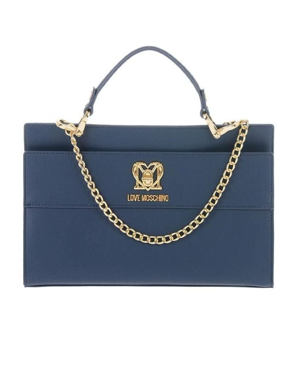 Moschino Blue Love Chain-Link Small Bag