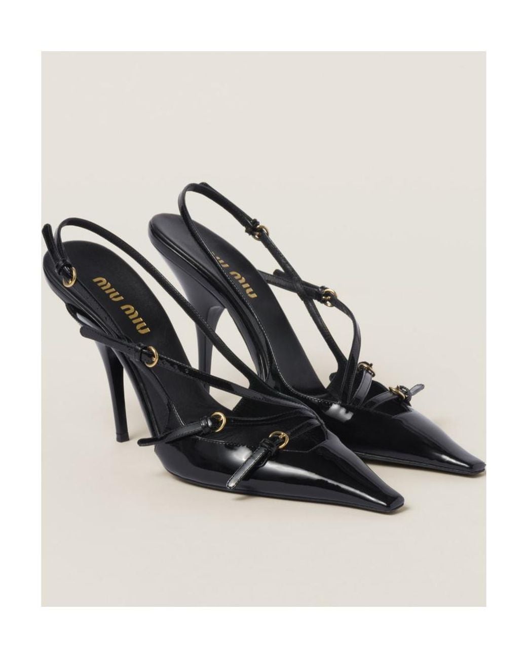 Miu Miu Black High Heels With Buckle Heels