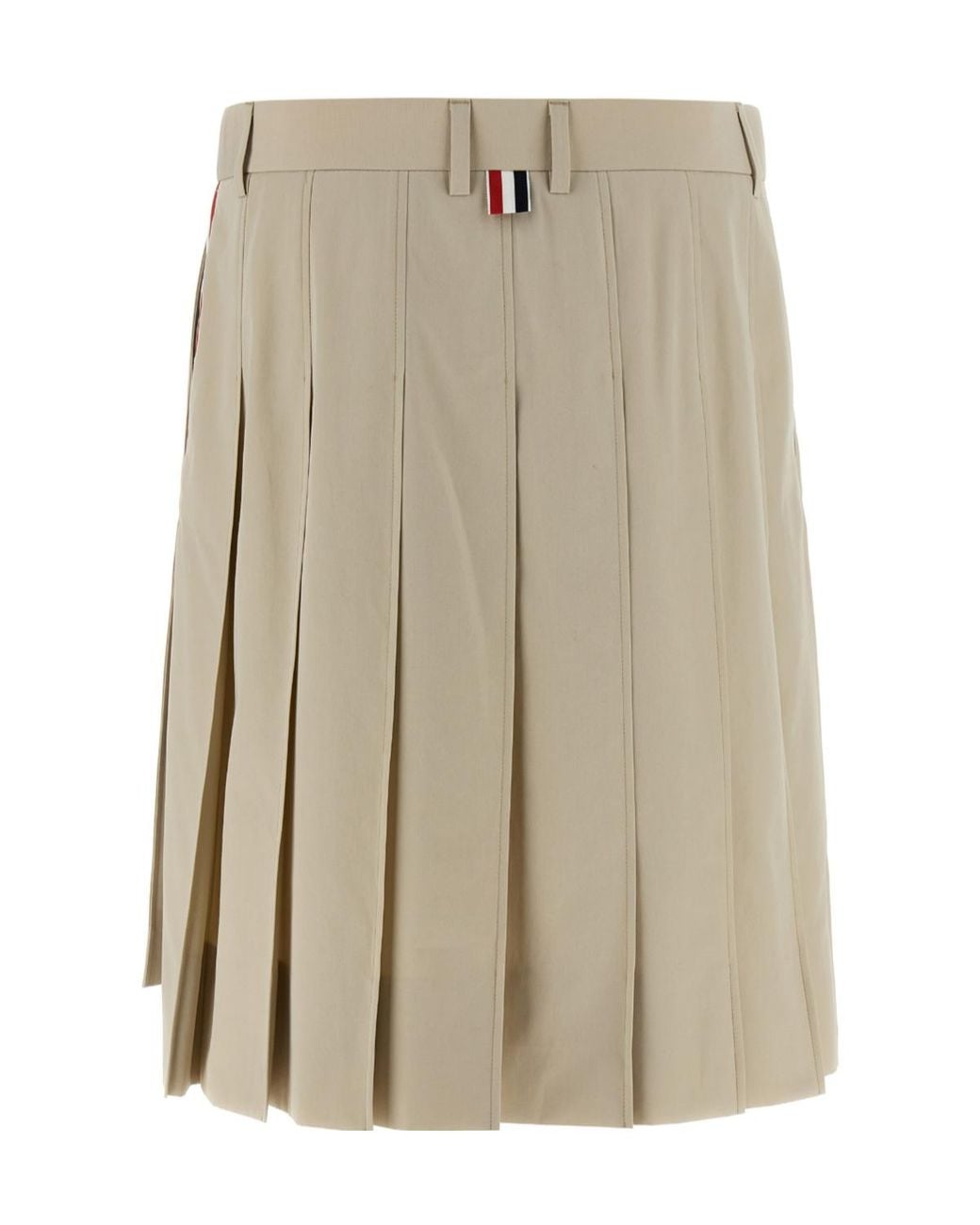 Thom Browne Natural Rwb Stripe Pleated Mini Skirt