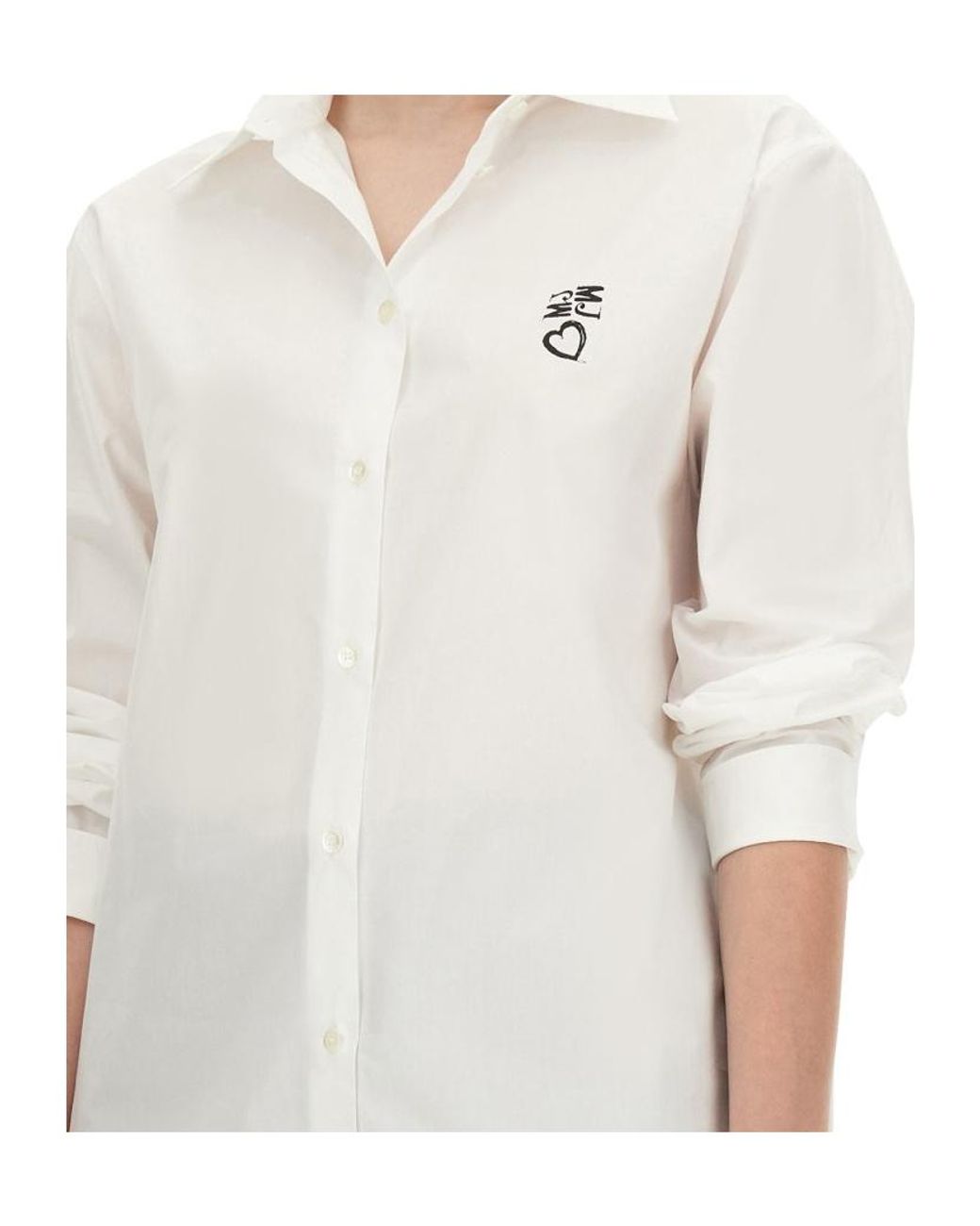 Moschino White Long Sleeve Button-Down Shirt