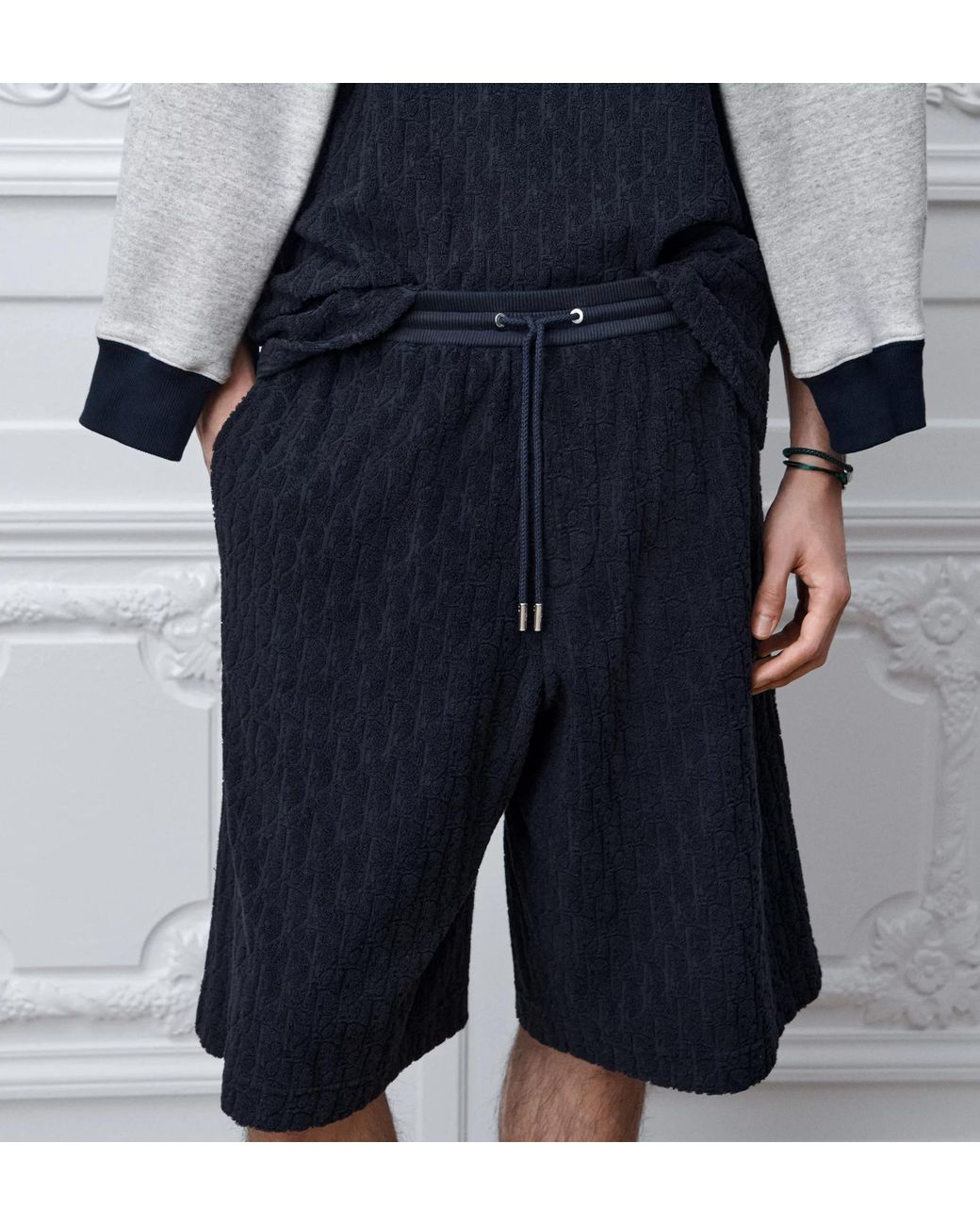 Dior Blue Oblique Bermuda Shorts for men