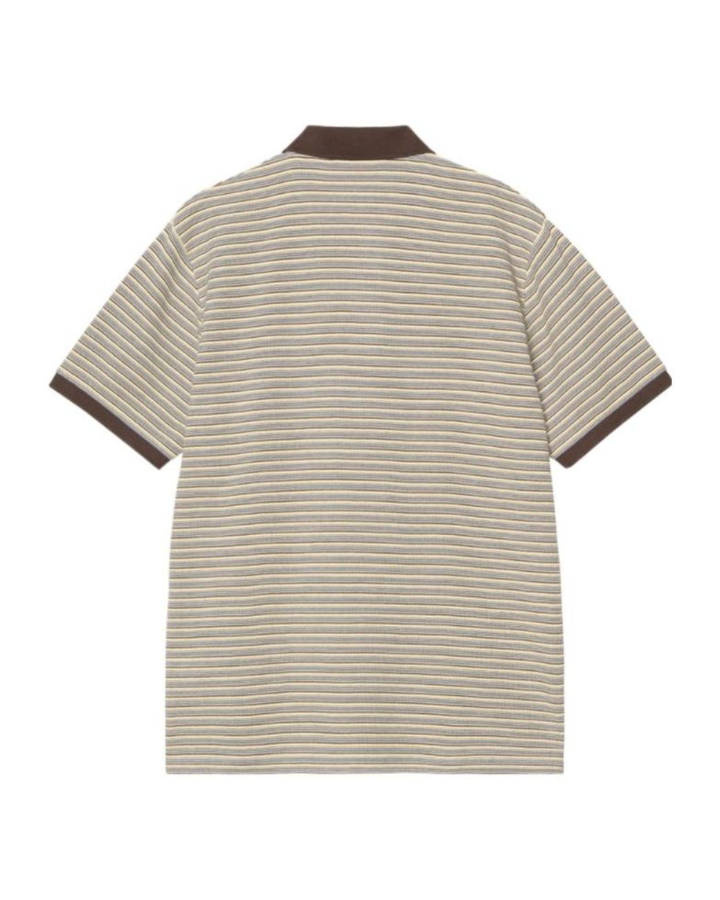 Carhartt White Dion Stripe Polo Shirt for men