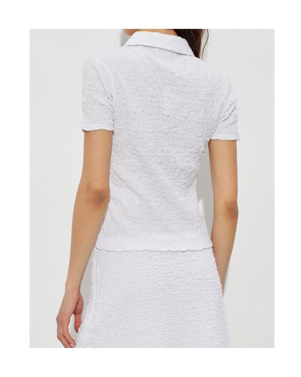 Samsøe & Samsøe White Samsøe Samsøe Sadaisy Textured Polo Top