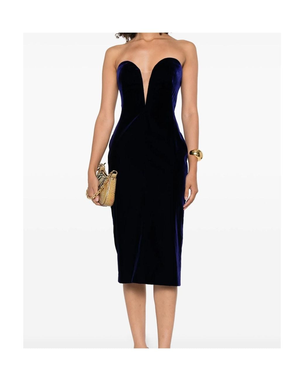 Tom Ford Black トム フォード ストラップレス ミディドレス