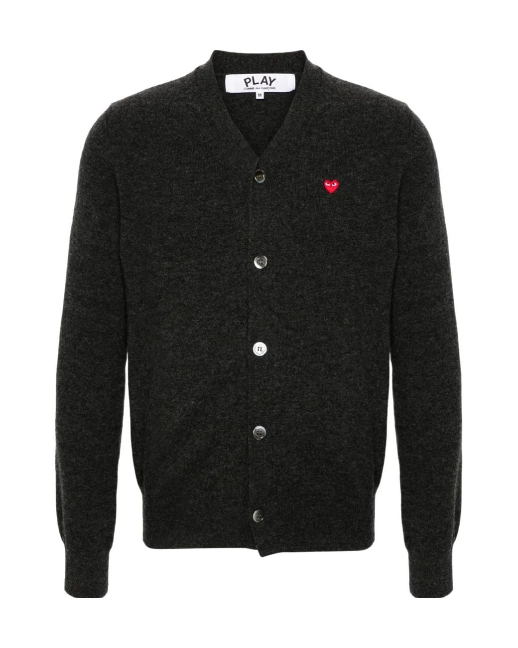 Comme des Garçons Black Heart-Patch Wool Cardigan for men