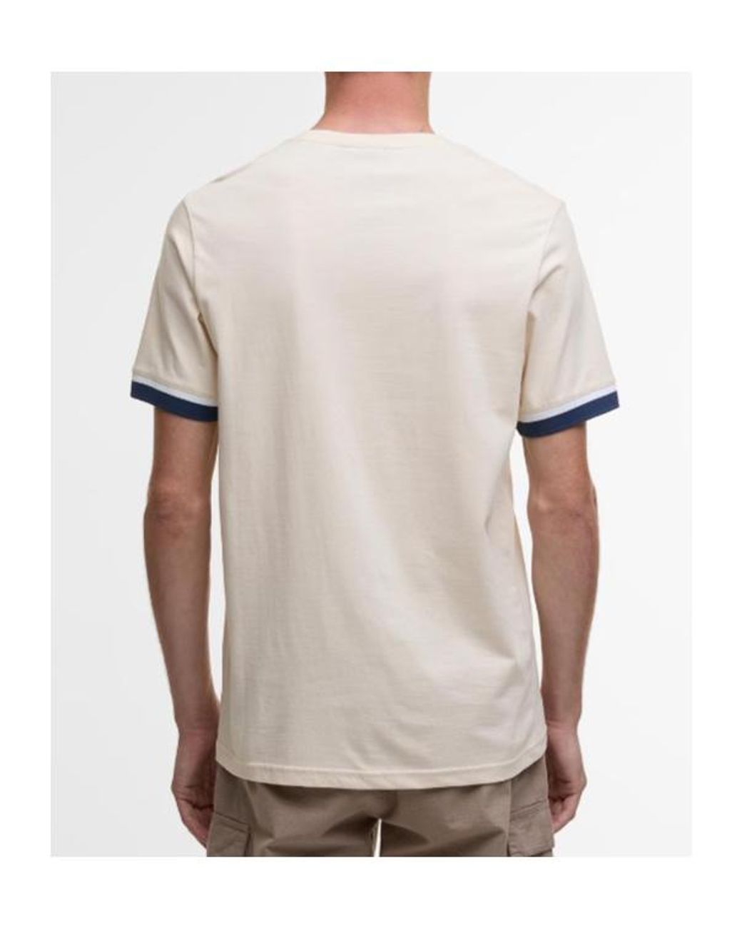 Barbour White Evan Tipped T-Shirt for men