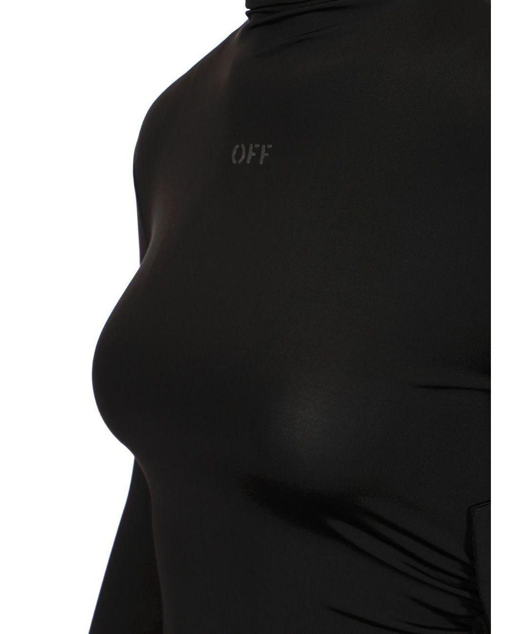 Off-White c/o Virgil Abloh Black Draped High Neck Mini Dress