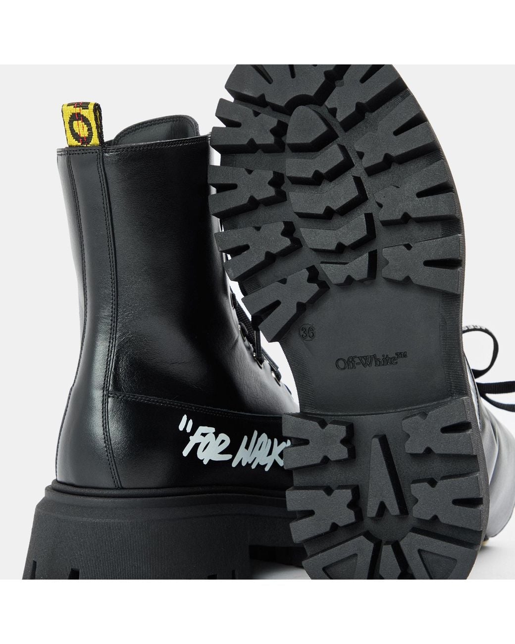 Off-White c/o Virgil Abloh Black Solid Color Ankle Boots