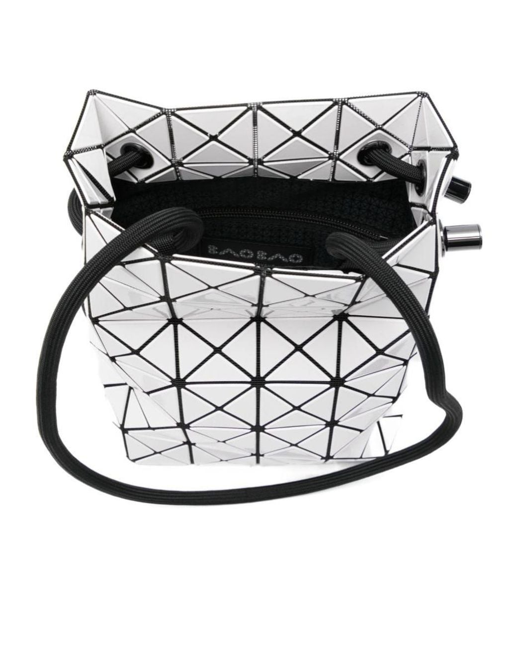 Issey Miyake White Prism Drawstring Shoulder Bag