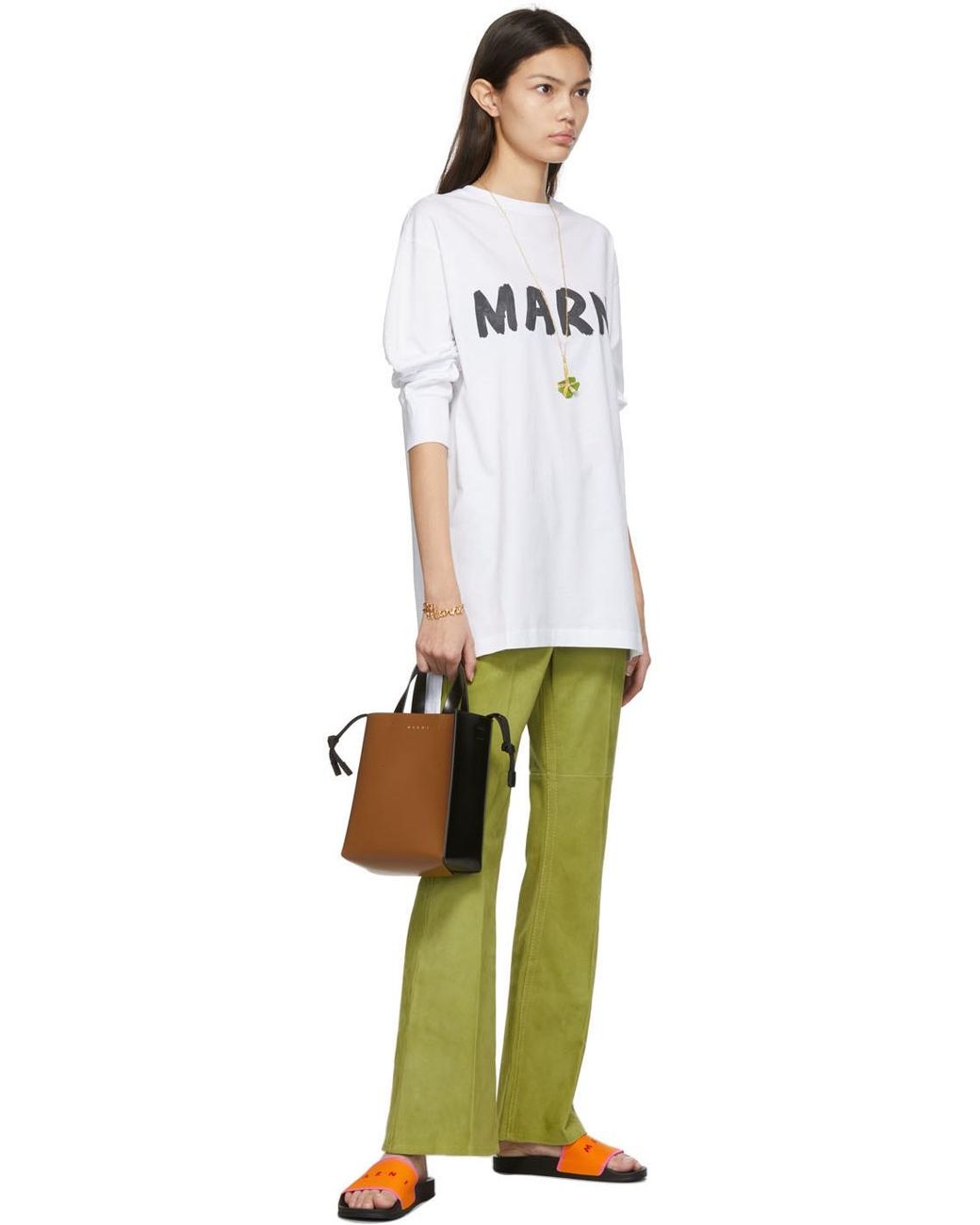 Marni Brown Museo Two-Toned Tote Bag