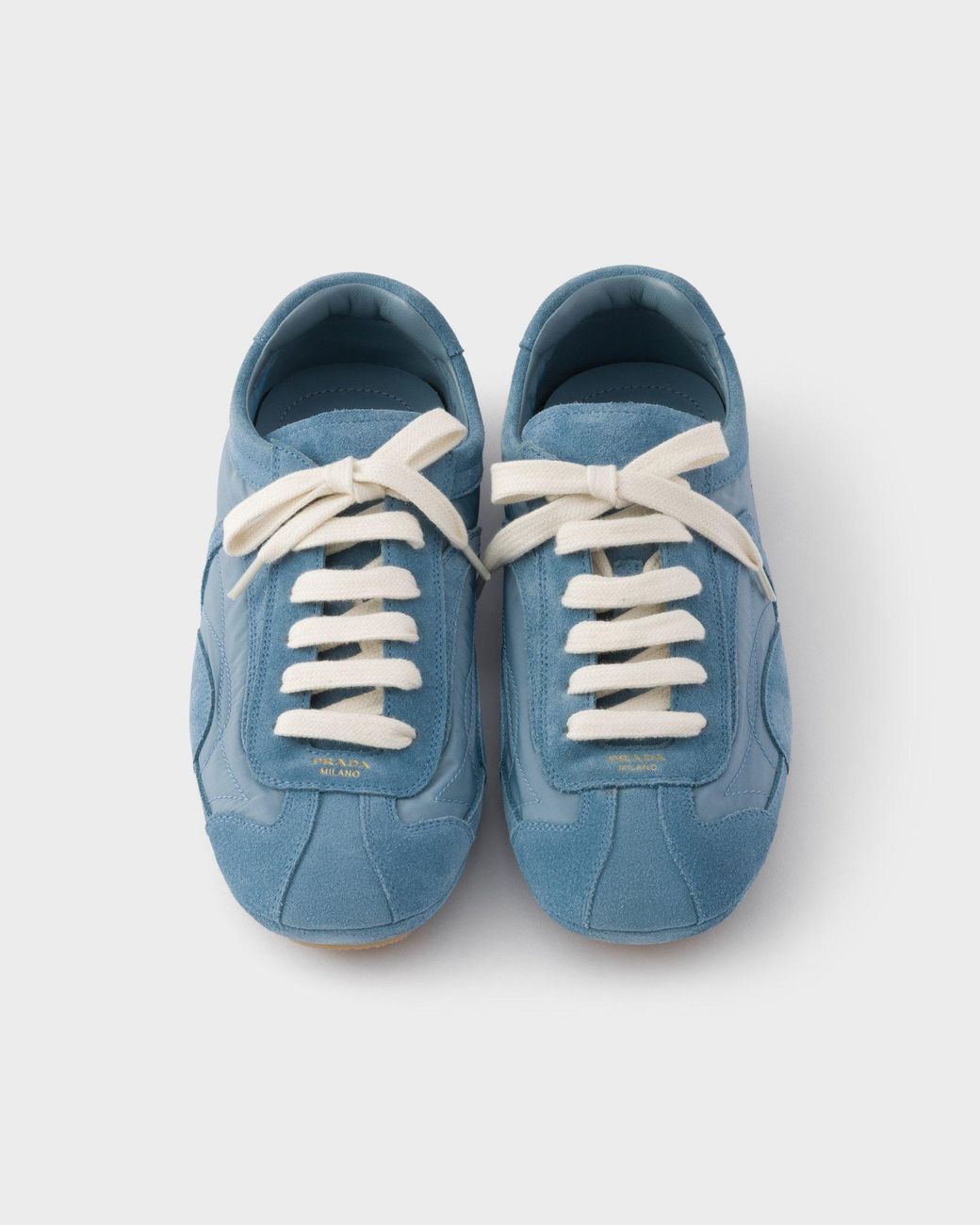 Prada Blue Montecarlo Re-Edition 2005 Suede And Re-Nylon Sneakers