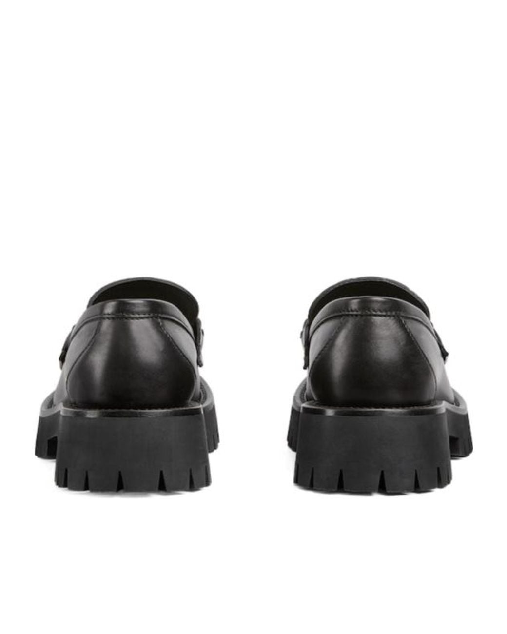 Gucci Black Lug Sole Horsebit Loafers