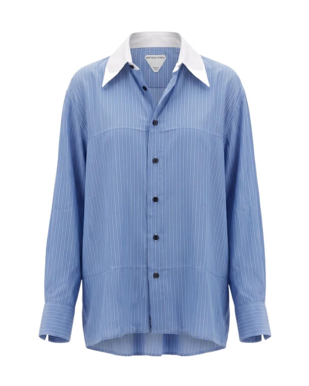 Bottega Veneta Blue Collared Long-Sleeved Shirt
