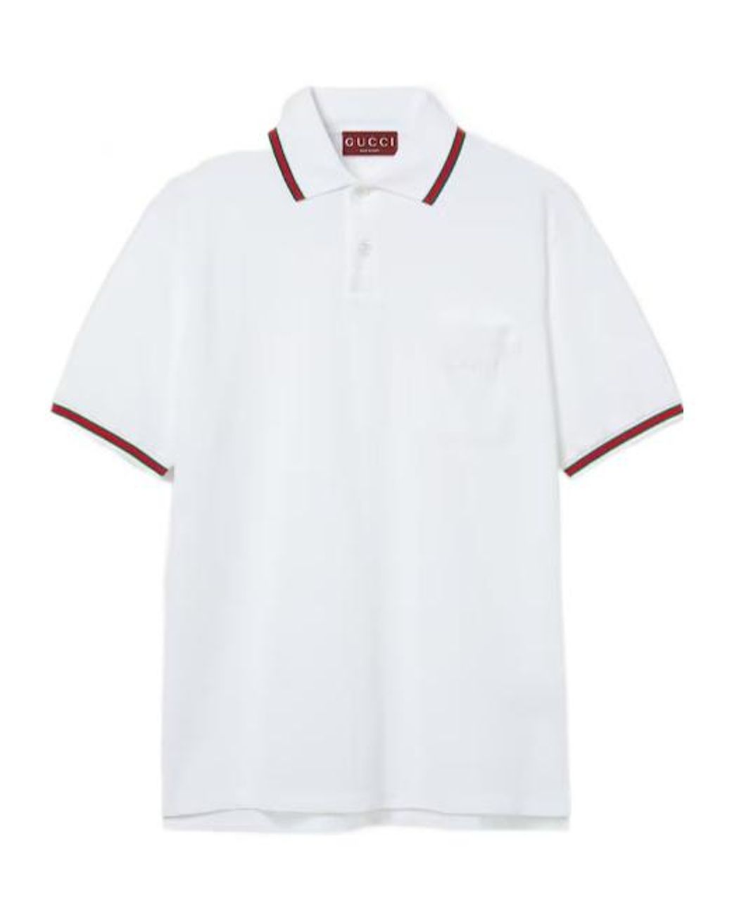 Gucci White Web Detailed Piquet Polo Shirt for men