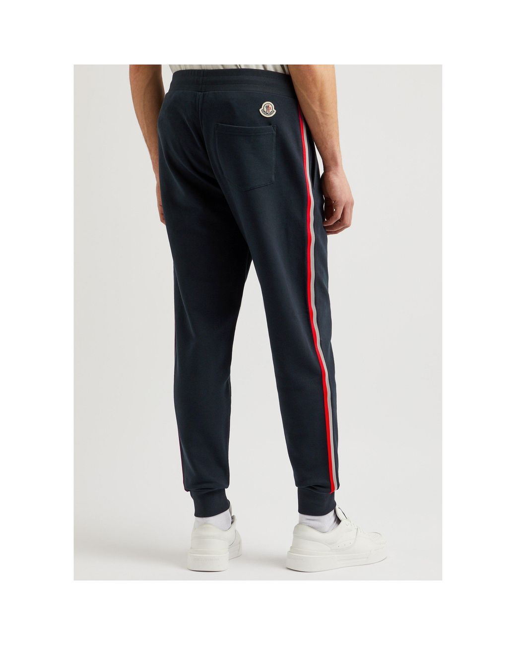 Moncler Blue Striped Sweatpants With Cuffed Ankles for men