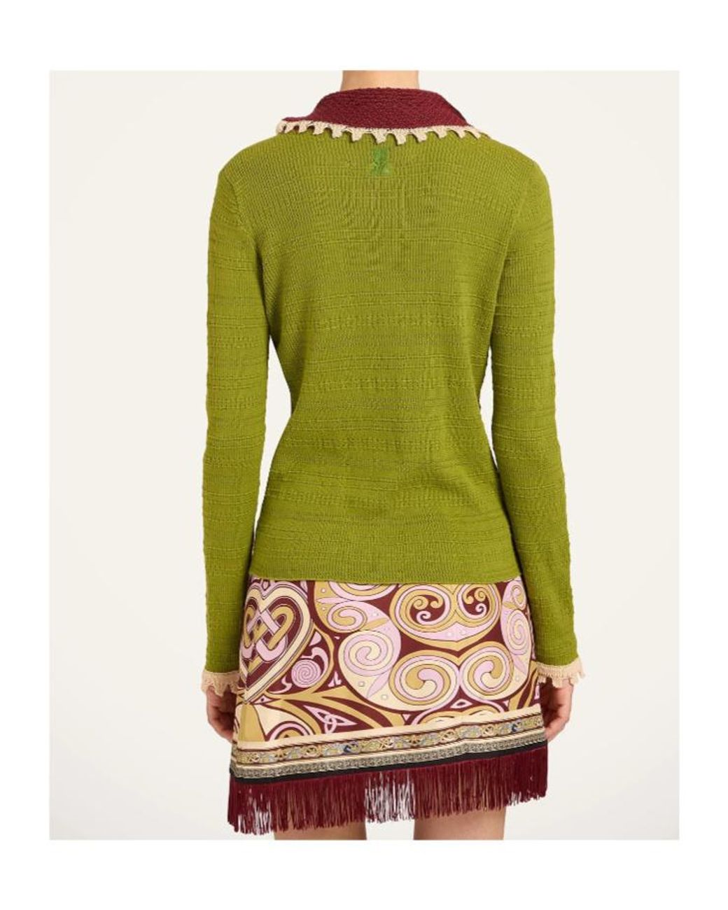 LaDoubleJ Green Picket Polo Jumper