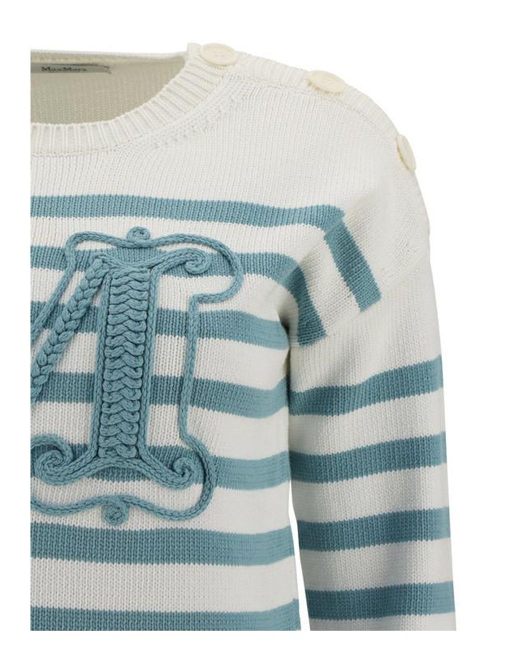 Max Mara Blue Logo Striped Pullover