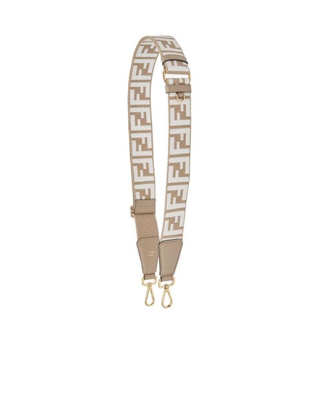 Fendi White Multicolour Ff Jacquard Webbing Shoulder Strap