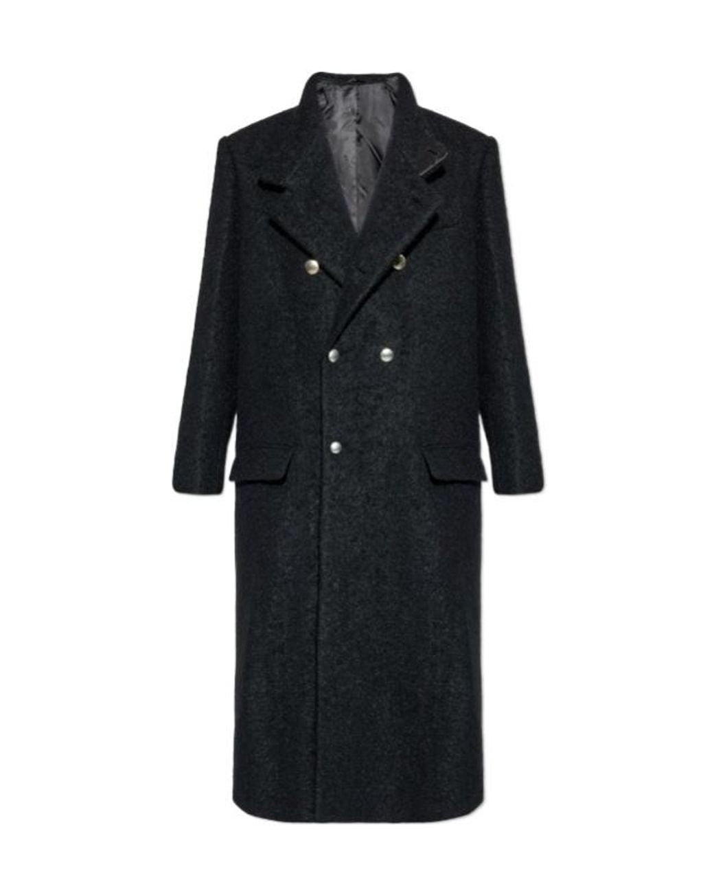 Isabel Marant Black Gil Long Brushed Coat for men