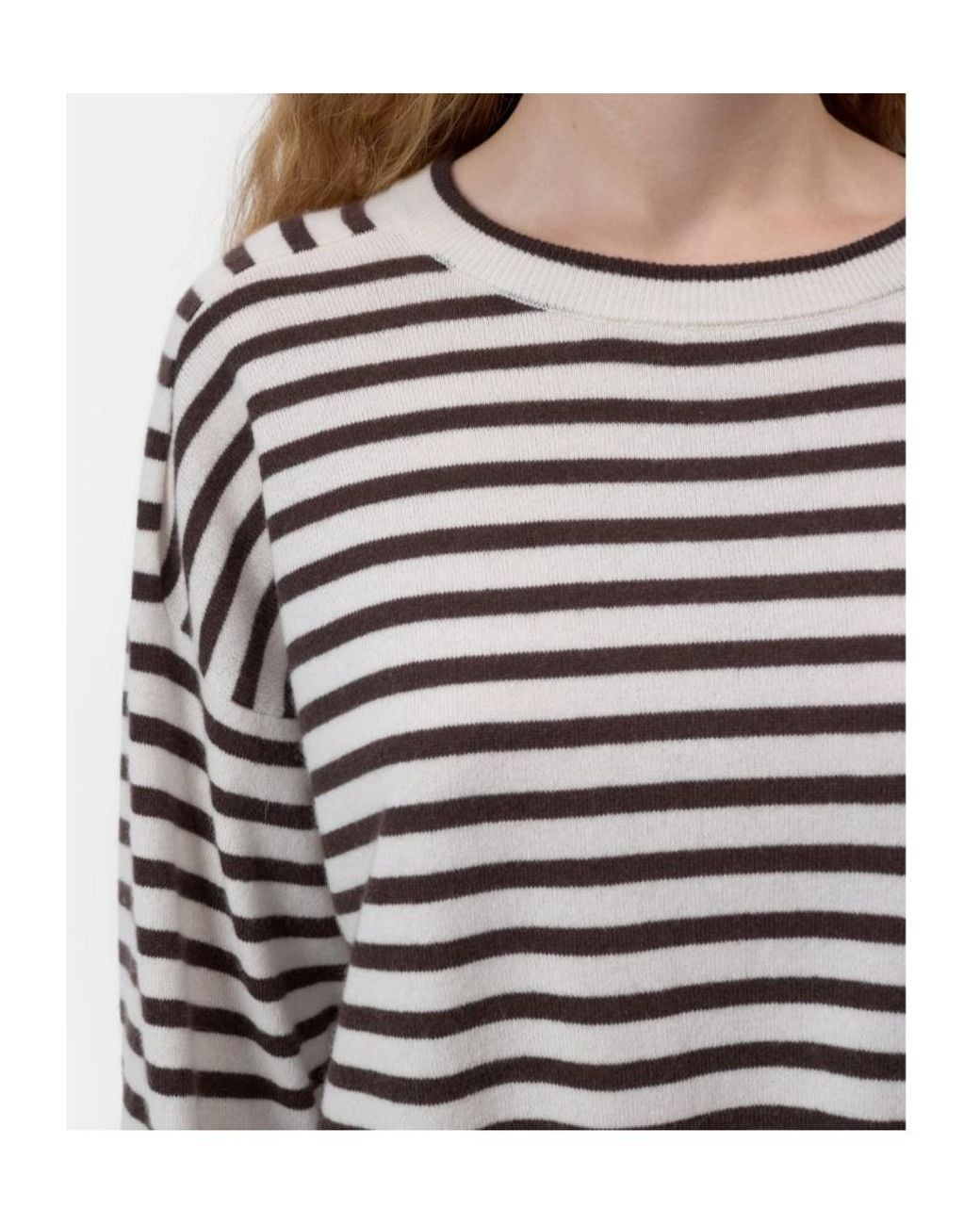 Closed Gray Striped Knitted Sweater
