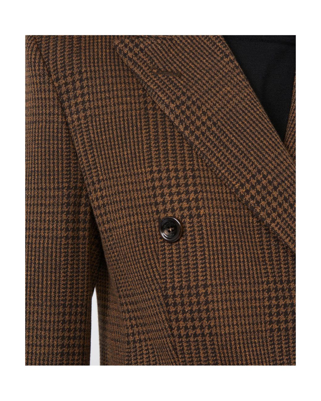 Max Mara Brown Double-Breasted Checked Blazer