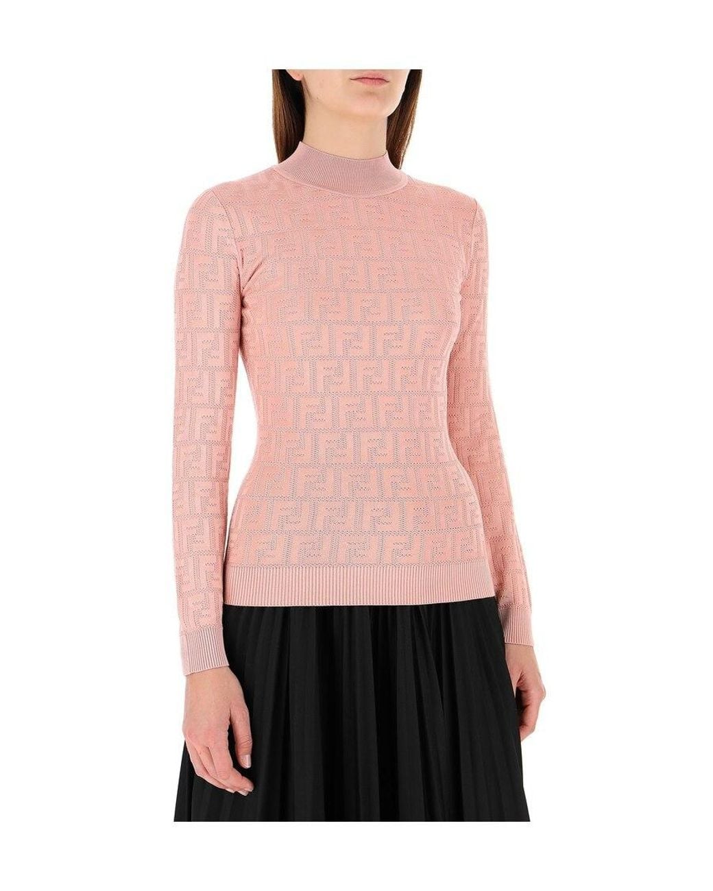 Fendi Pink Ff Pattern Pullover