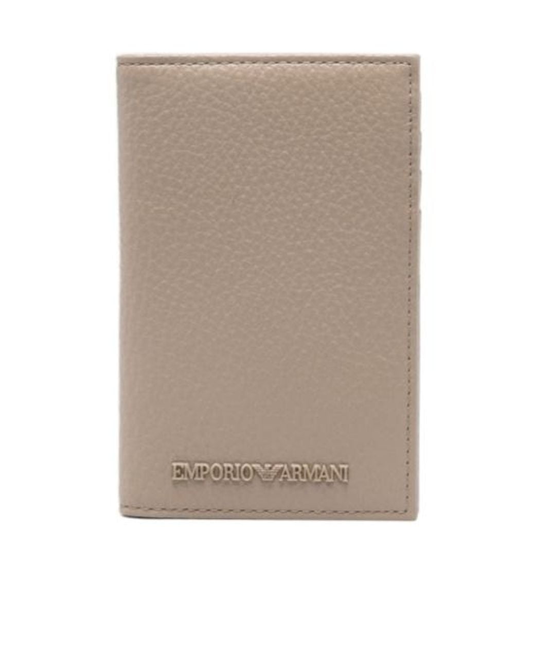 Emporio Armani Brown Logo-Lettering Wallet for men