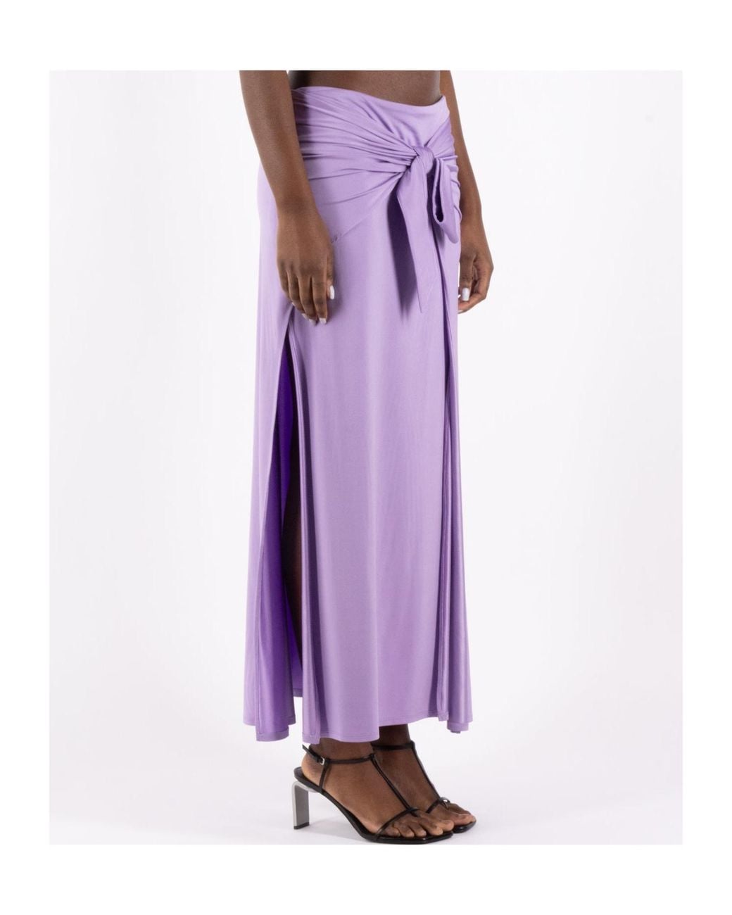 Rabanne Purple Jersey Maxi Skirt