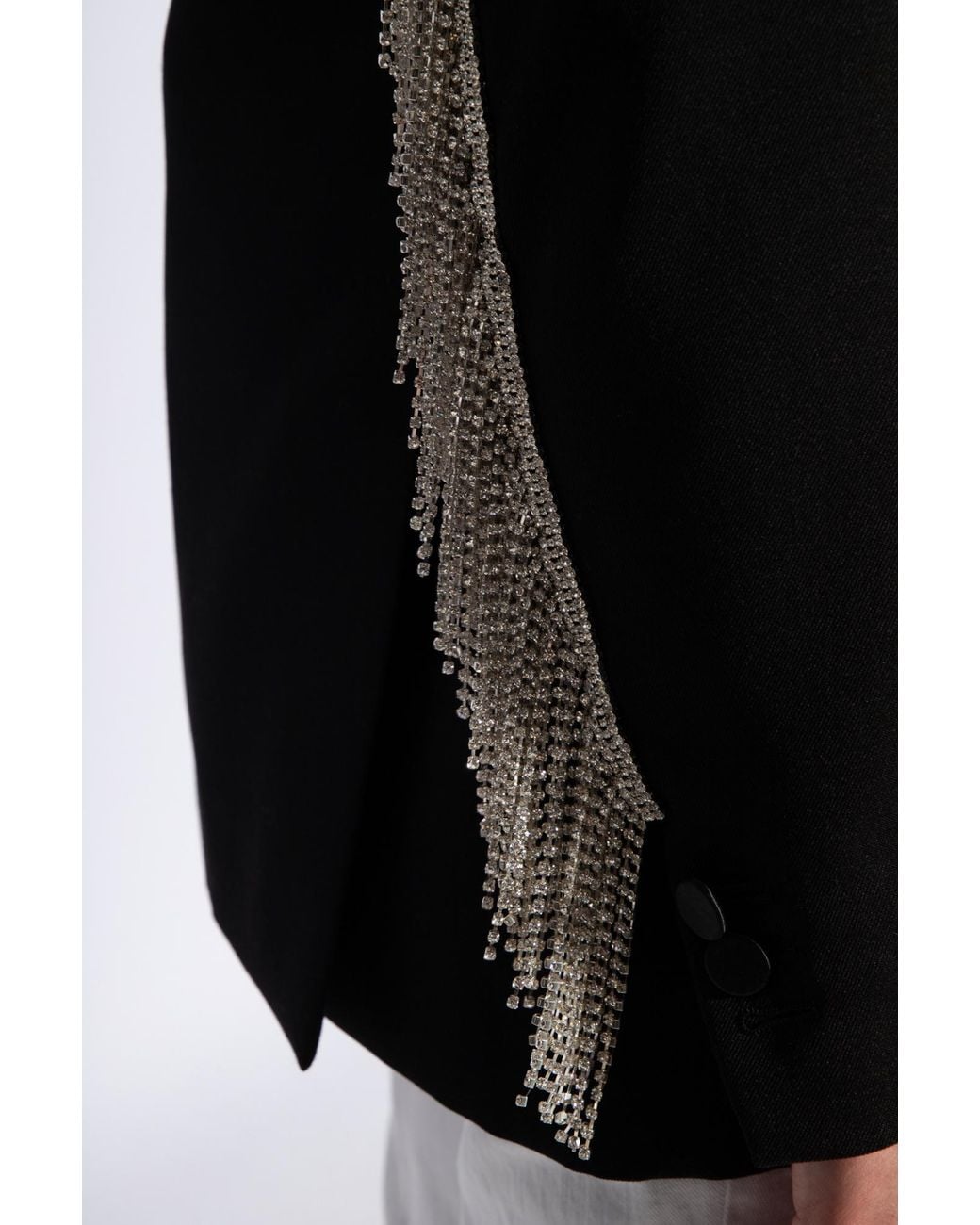 DSquared² Black Fringed Oversized Blazer